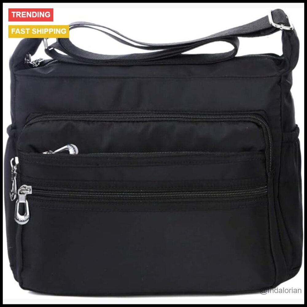 Nylon Crossbody Messenger Bag Waterproof Lightweight Casual Travel Purse
